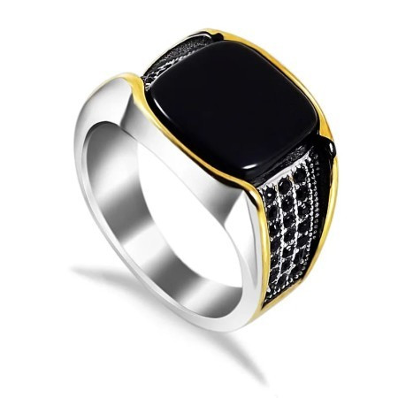 JP Italian Bio Black Stone Rings-109
